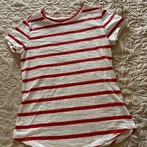 Sonoma Red and White Striped Short Sleeve Tee